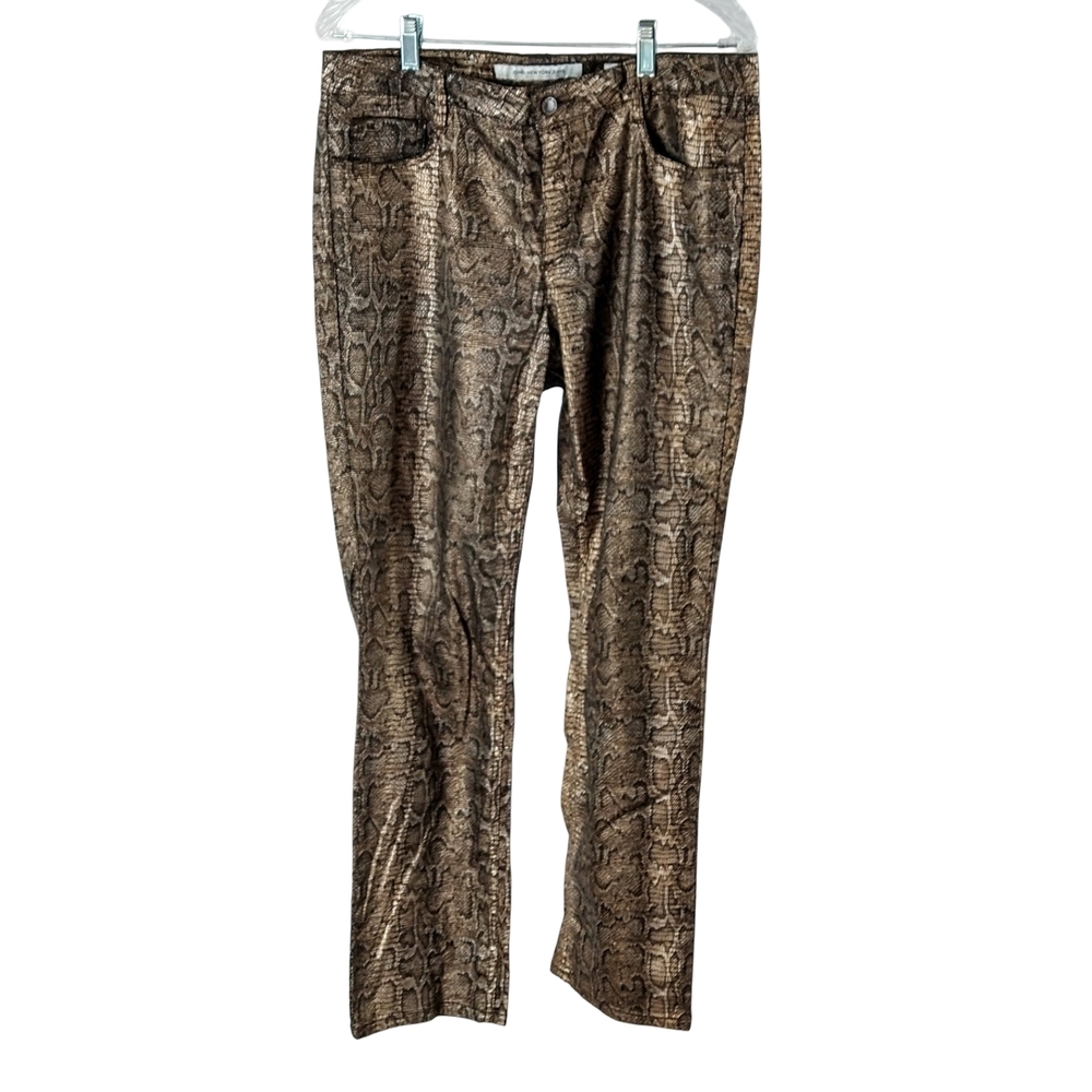 Jones New York Metallic Faux Snakeskin Jeans